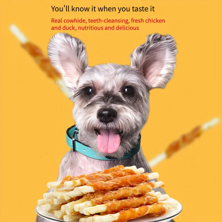 Chicken Wrapped Rawhide Sticks, Dog Treats For Small, Medium, & Large Dog
