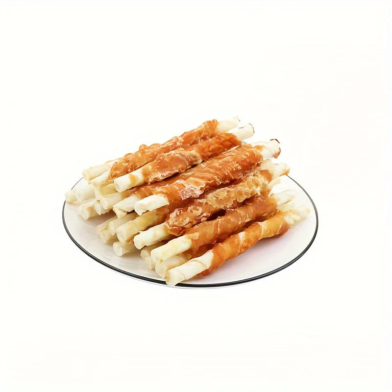 Chicken Wrapped Rawhide Sticks, Dog Treats For Small, Medium, & Large Dog