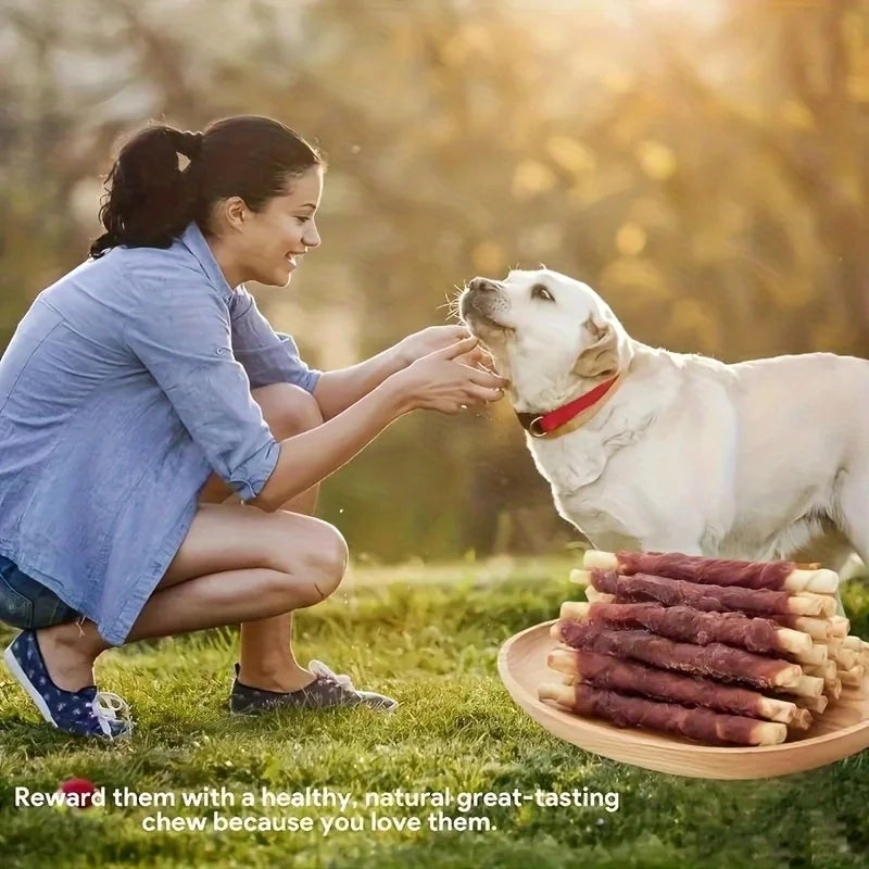Duck Wrapped Rawhide Sticks, Dog Treats For Small, Medium, & Large Dog