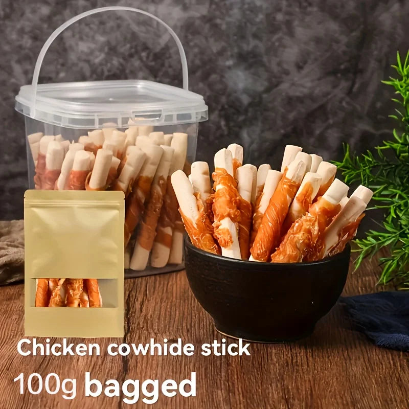 Chicken Wrapped Rawhide Sticks, Dog Treats For Small, Medium, & Large Dog