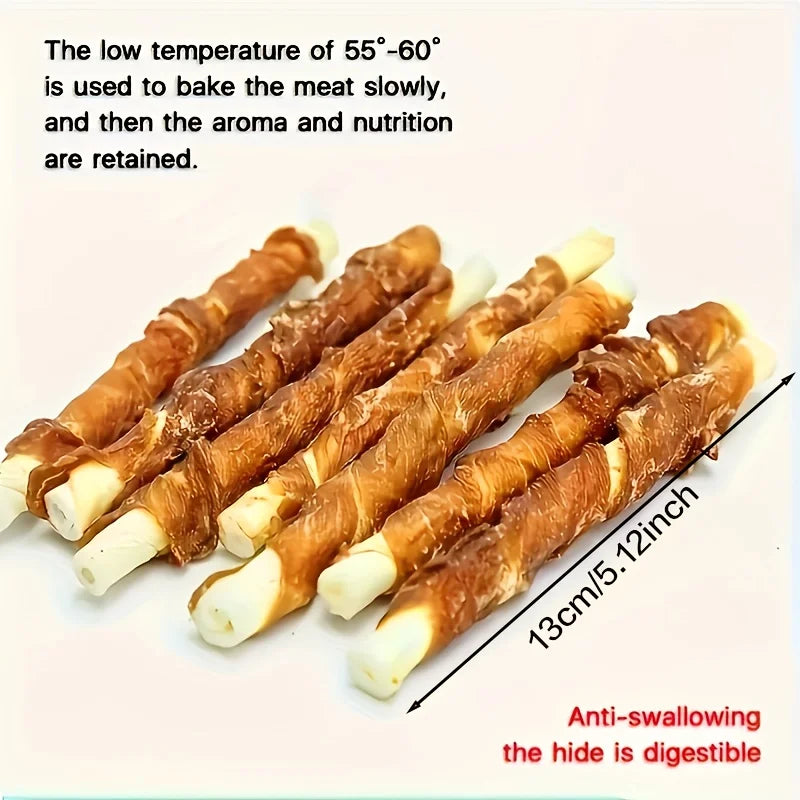Chicken Wrapped Rawhide Sticks, Dog Treats For Small, Medium, & Large Dog