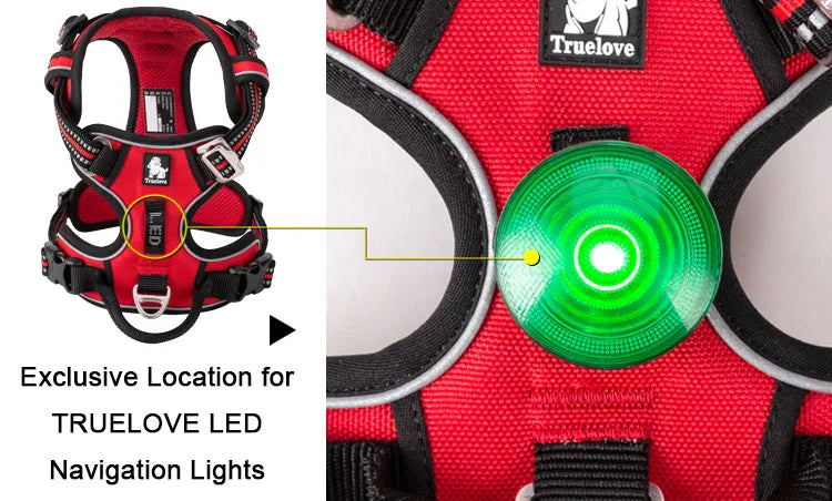 Truelove Pet Reflective Nylon Dog Harness No Pull Adjustable Dog Vest