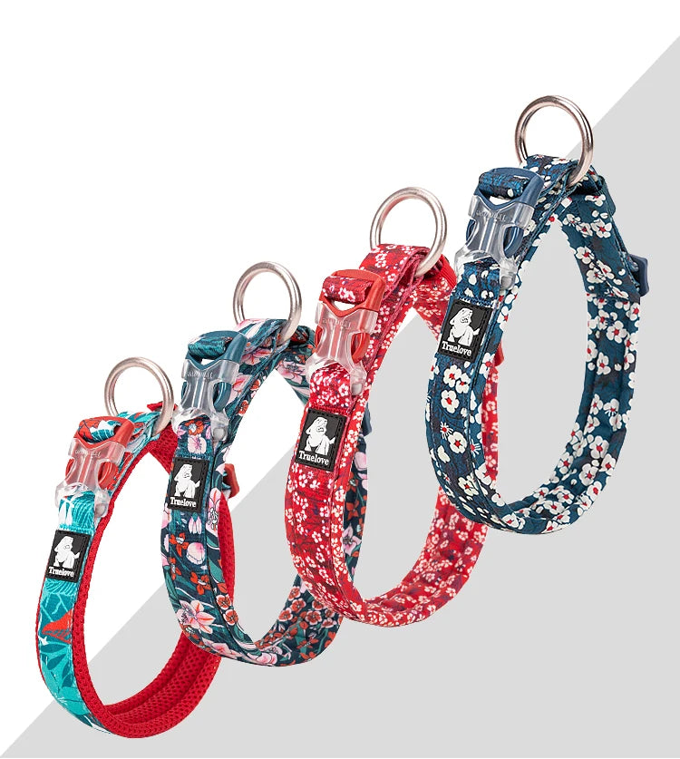 Truelove Floral Pet Collar Best Padded Comfort Cushion Dogs and Pets