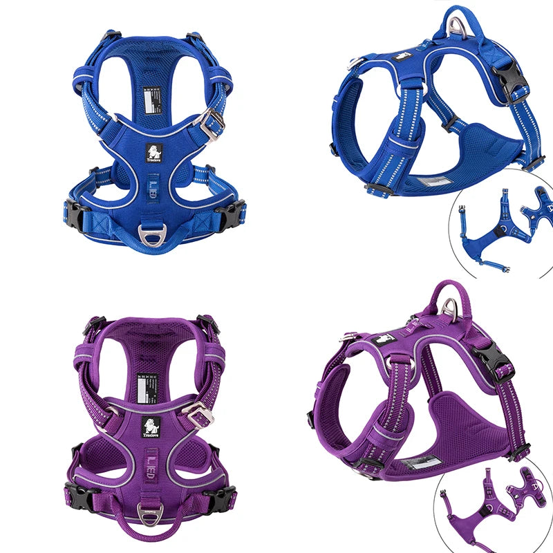 Truelove Pet Reflective Nylon Dog Harness No Pull Adjustable Dog Vest