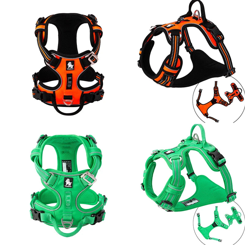Truelove Pet Reflective Nylon Dog Harness No Pull Adjustable Dog Vest