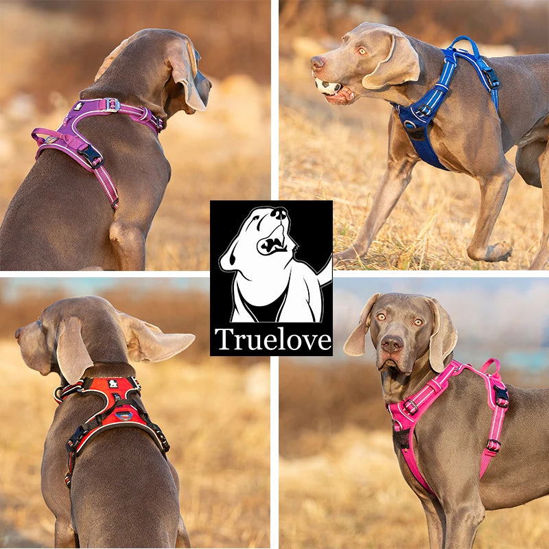 Truelove Pet Reflective Nylon Dog Harness No Pull Adjustable Dog Vest