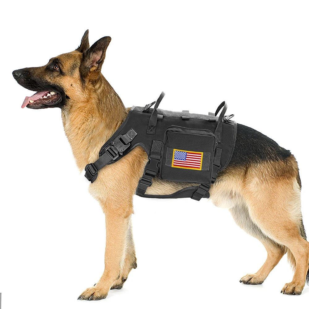 Durable Tactical Military Dog Harness Strong Nylon Pet Vest Working Dog