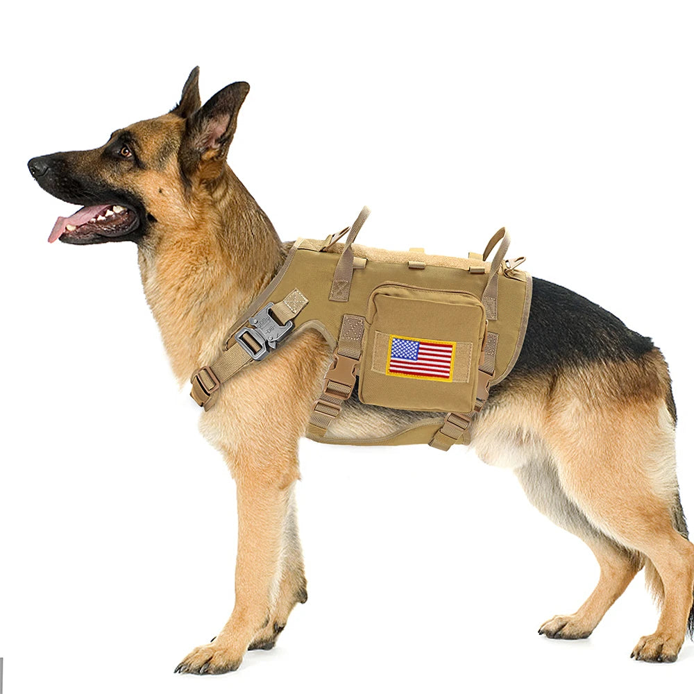 Durable Tactical Military Dog Harness Strong Nylon Pet Vest Working Dog