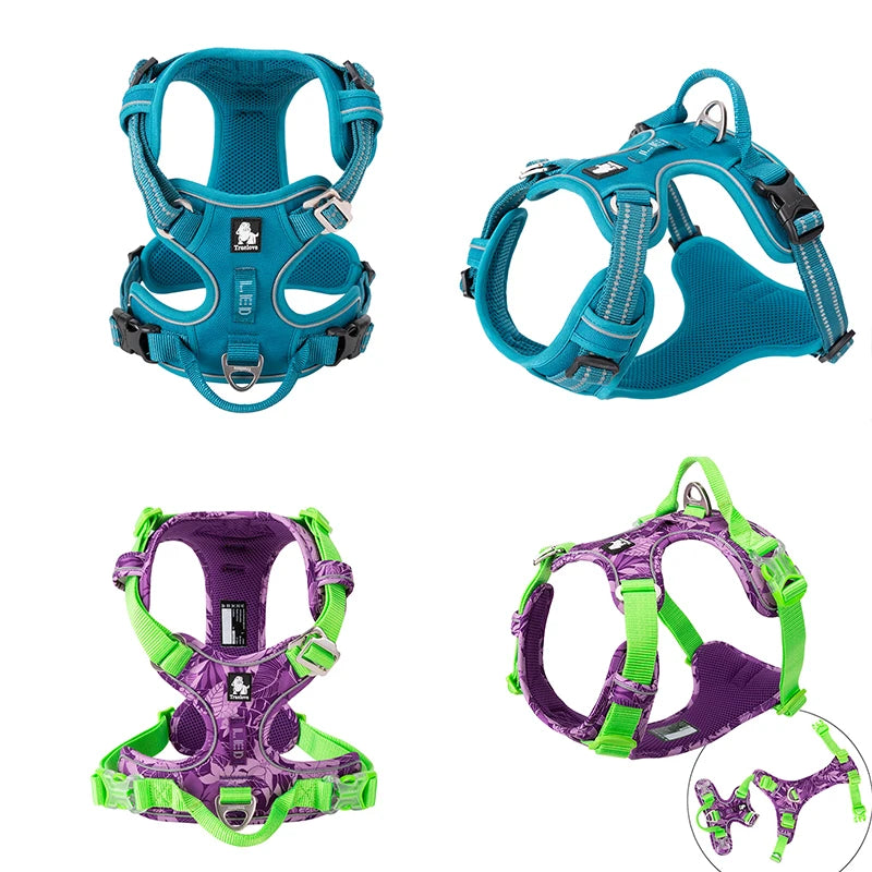 Truelove Pet Reflective Nylon Dog Harness No Pull Adjustable Dog Vest