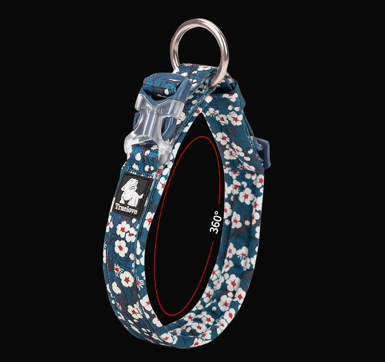 Truelove Floral Pet Collar Best Padded Comfort Cushion Dogs and Pets