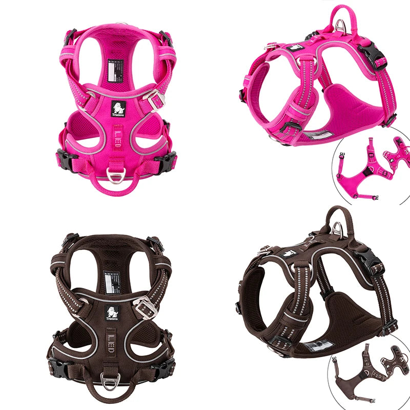 Truelove Pet Reflective Nylon Dog Harness No Pull Adjustable Dog Vest