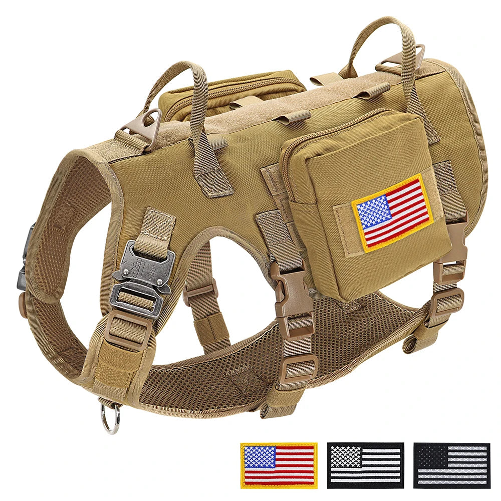 Durable Tactical Military Dog Harness Strong Nylon Pet Vest Working Dog
