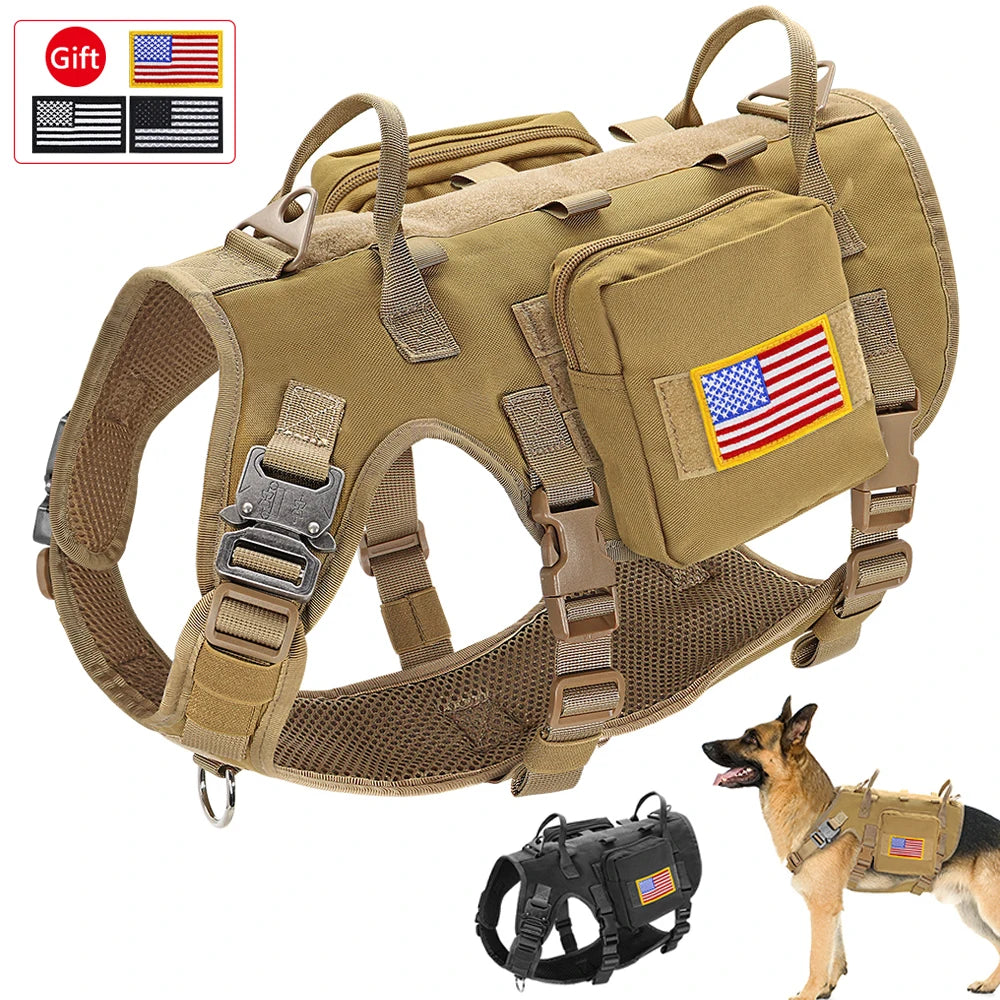 Durable Tactical Military Dog Harness Strong Nylon Pet Vest Working Dog