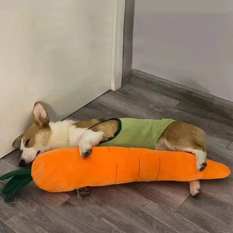 Dog Toy Pet Carrot Plush Toy Vegetable Chew Toy for Small Medium Large Dogs