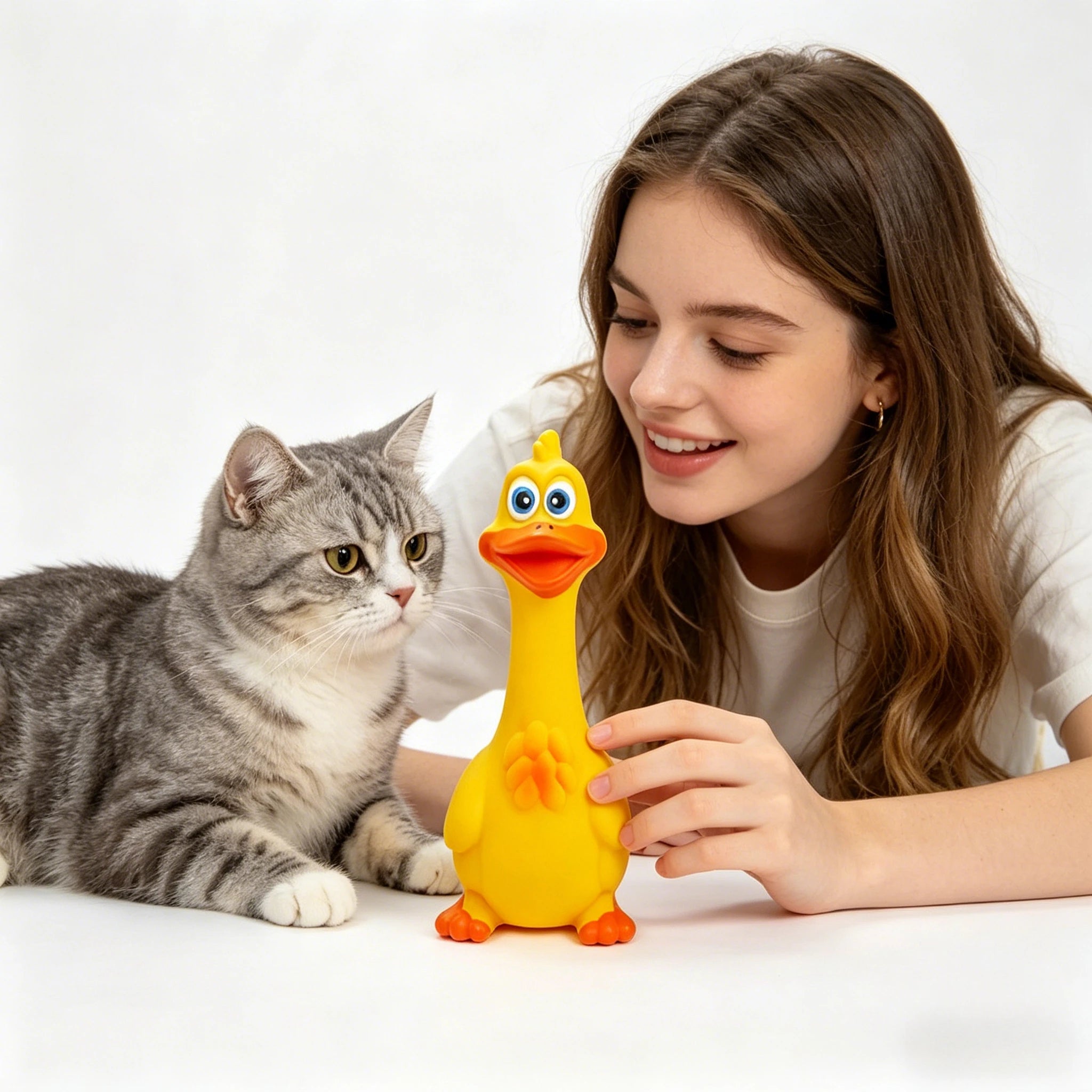 Rubber Chicken Squeaky Pet Dog Toys for Small,Medium or Large Pet Breeds