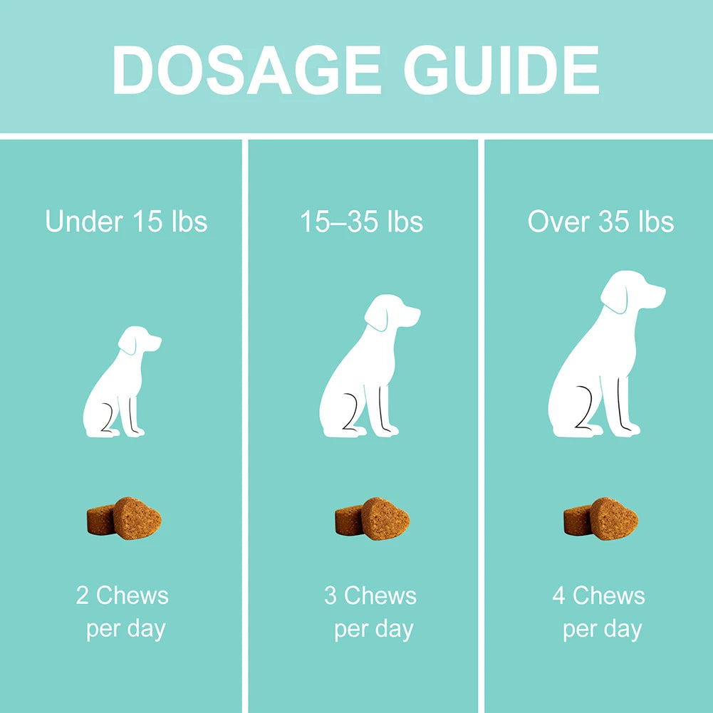 200g Dog Allergy Relief Immune Chews,Itch Relief Skin Coat Supplement