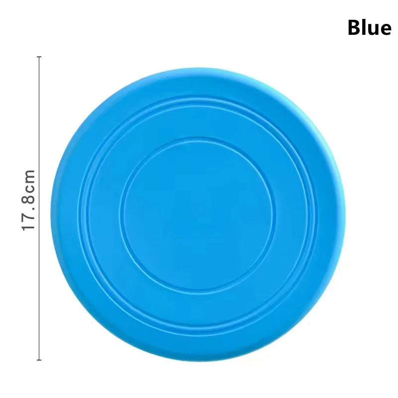 Durable Chewable Pet Training Frisbee Toy Tear Resistant Soft Rubber Flying Fetch