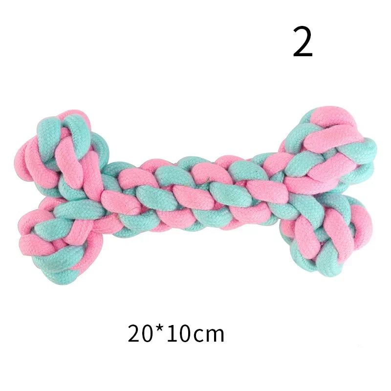 JUSTINLAU Pet Toys Anti-bite Teeth Cleaning Toys Pink Blue Mini Ball Cotton