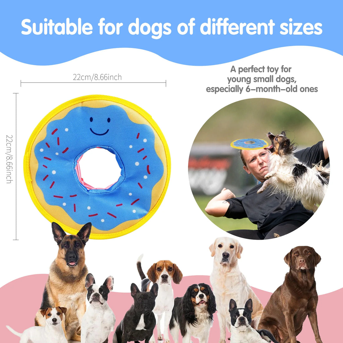 Dog donuts, noisy paper toys, outdoor interactive, squeaking sound dogs
