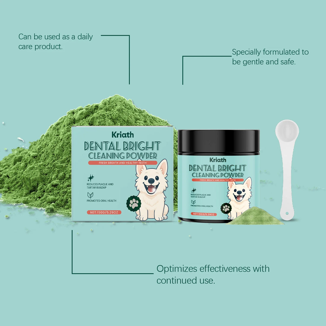 Dog Tooth Cleaning Powder Removing teeth Surface Stains Reduce Dental Care