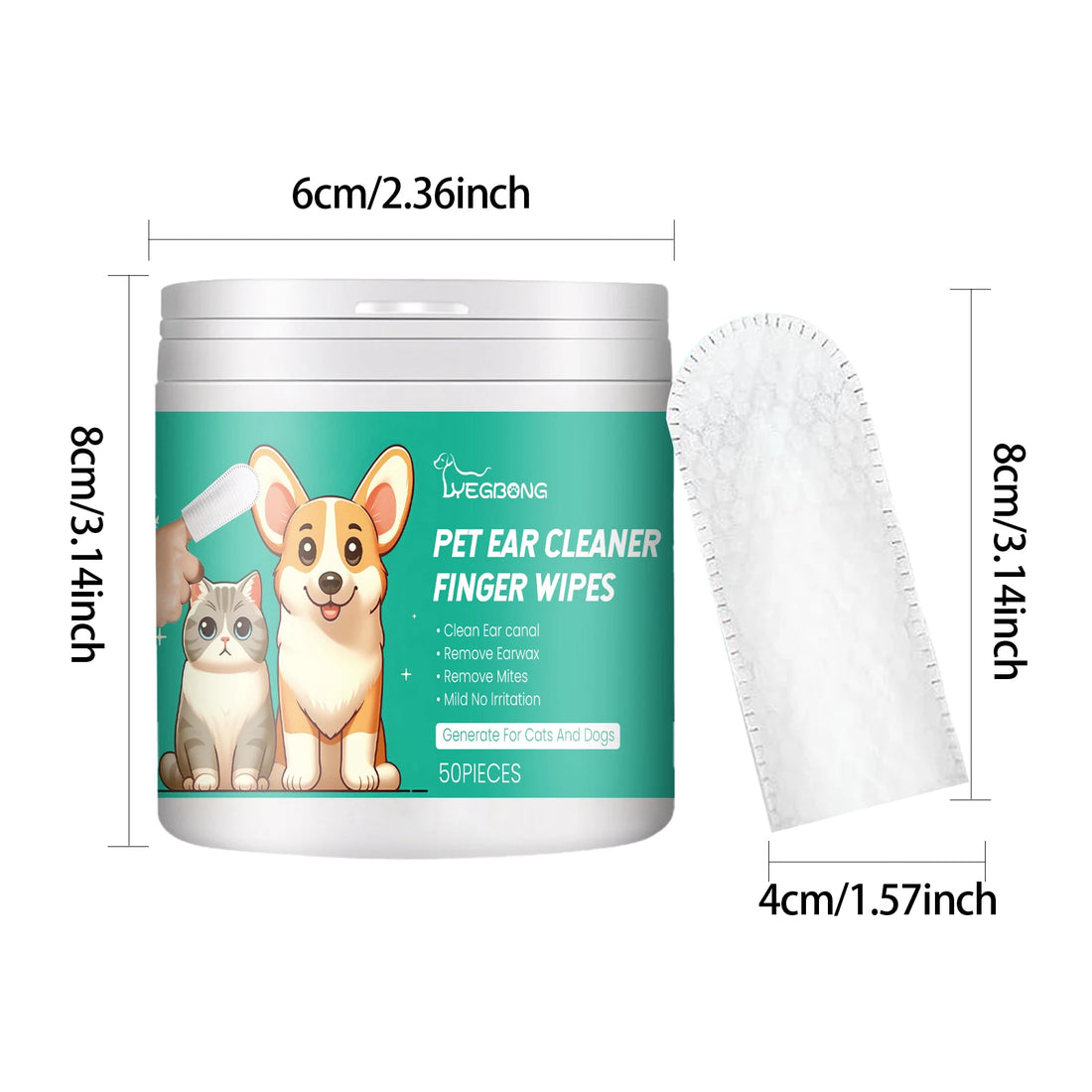Pet Cleaning Wipes Gentle Cleaning Pet Ear Mites Ear Wax Eye Wax Paws