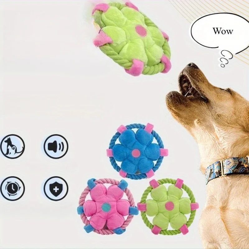 Durable Anti-Choking Soft Rope Loop Dog Chew Squeaky Toy Exercise Puppies