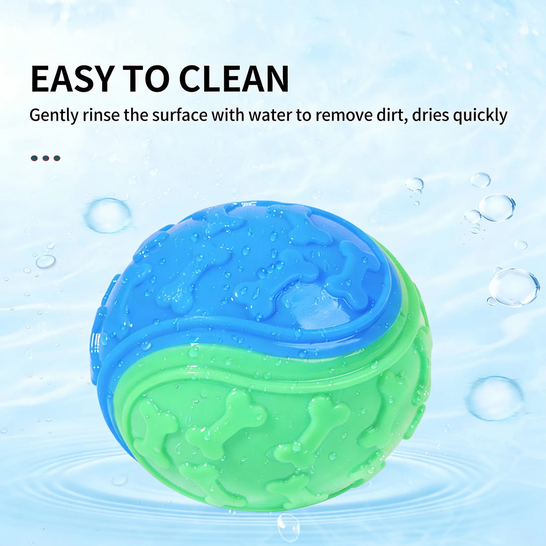 Dog Ball Toy TPR Bite Resistant Throw Fetch Interactive Pet Toy Teeth Cleaning