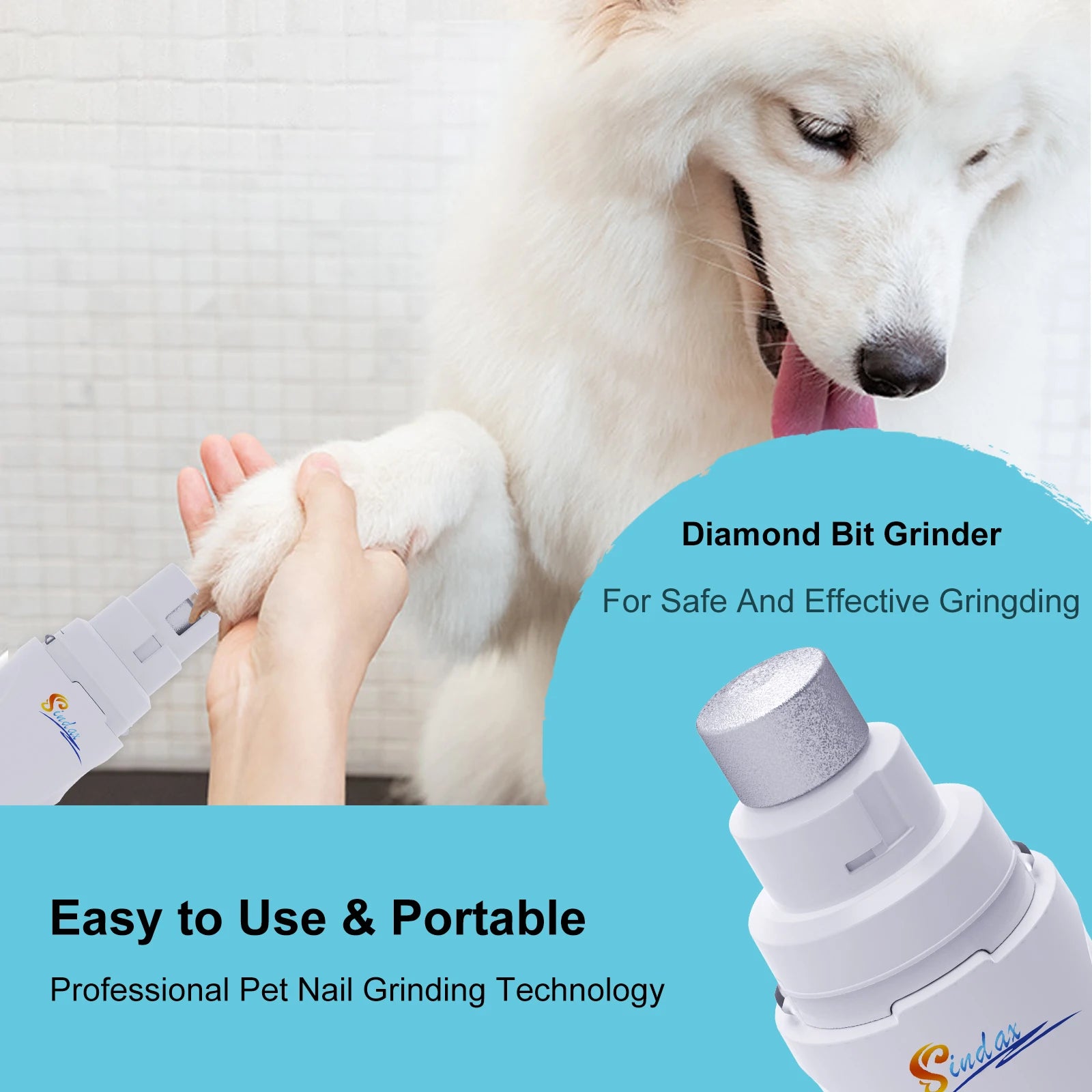 Dog Nail Grinder USB Rechargeable Electric Pet Paws Clipper Trimmer Dog