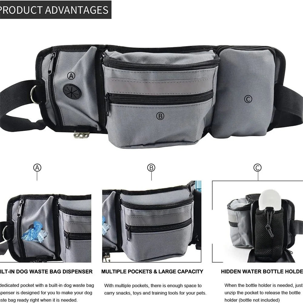 Dog Outdoor Training Waist Bag Multi-functional Dog Feeding Snack Bag
