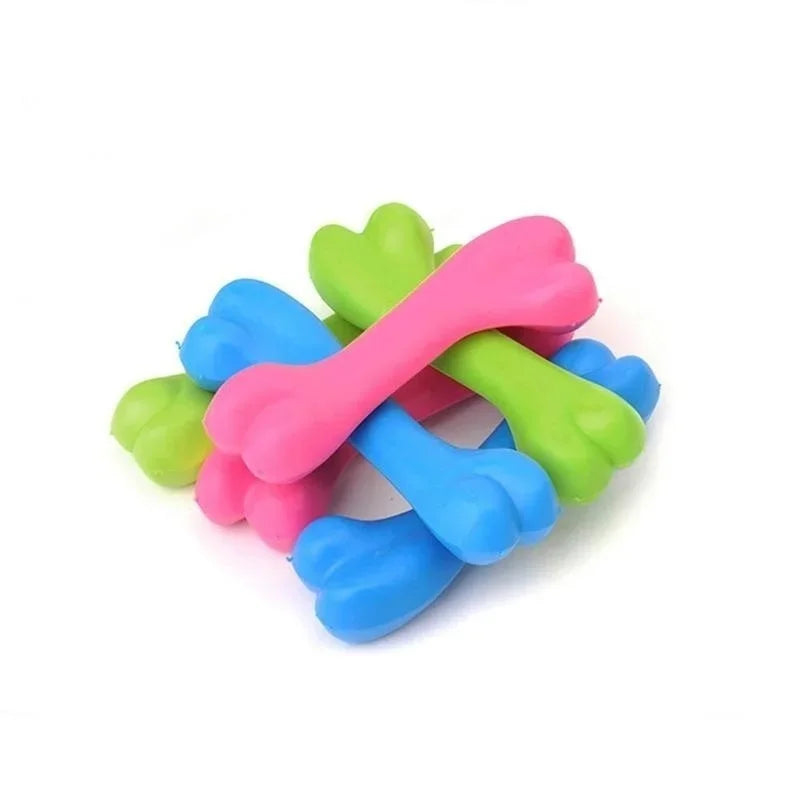 Pet Dog Puppy Cat Rubber Dental Teeth Chew Bone Play Training Fetch Fun Toys