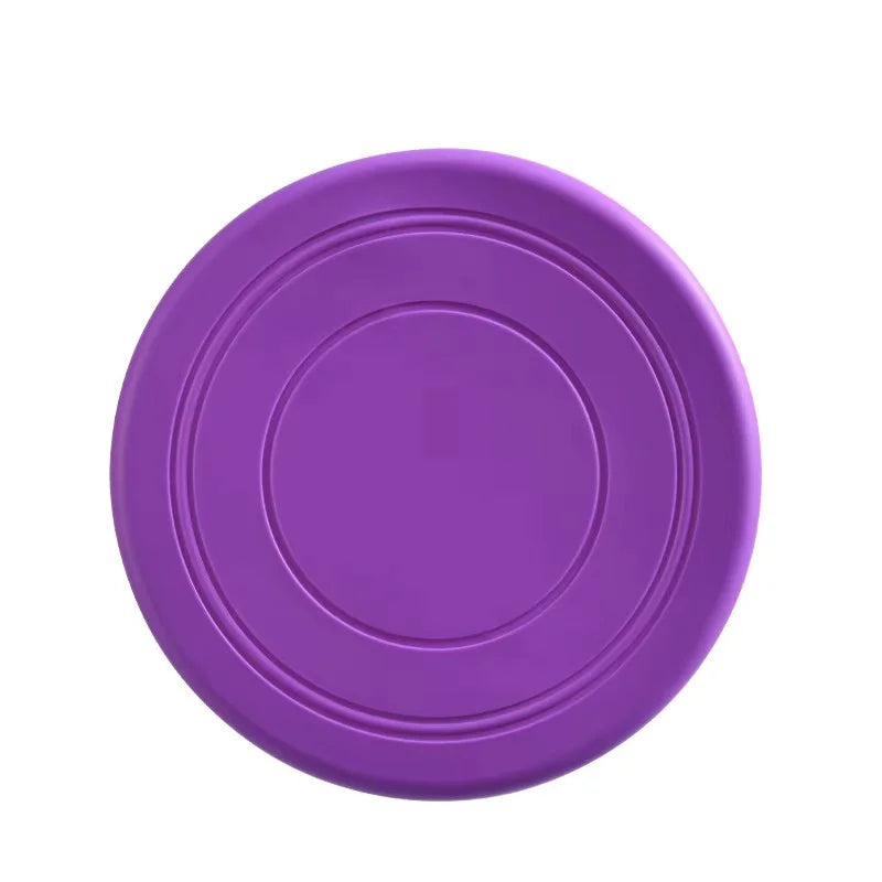 Durable Chewable Pet Training Frisbee Toy Tear Resistant Soft Rubber Flying Fetch