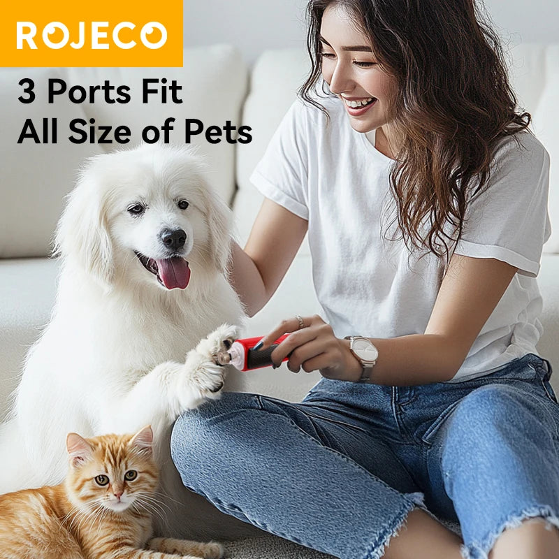 ROJECO Electric Nail Grinder Rechargeable Dog Paws Grooming Nail