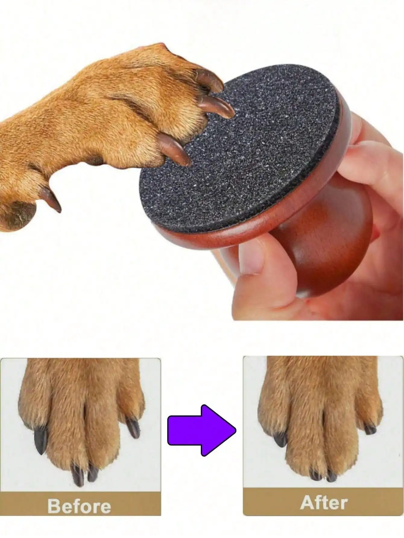 1pc Wooden Pet Nail File Dog Grooming Tool ,Household Detachable Claw