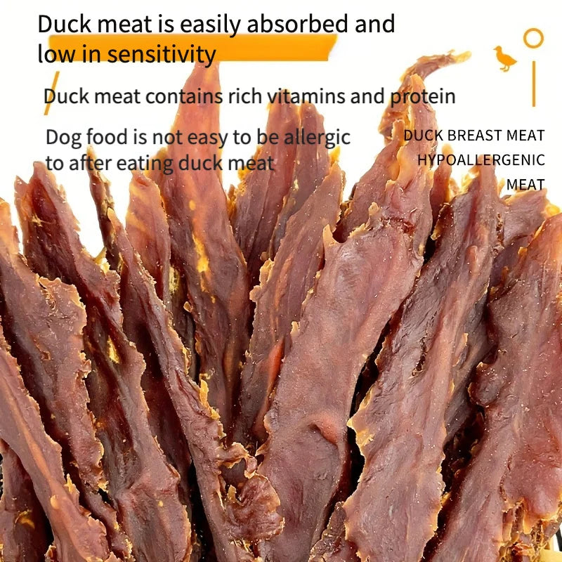 Duck Jerky Dog Treats For Small, Medium, Large Dog, Made With Real Pure Duck