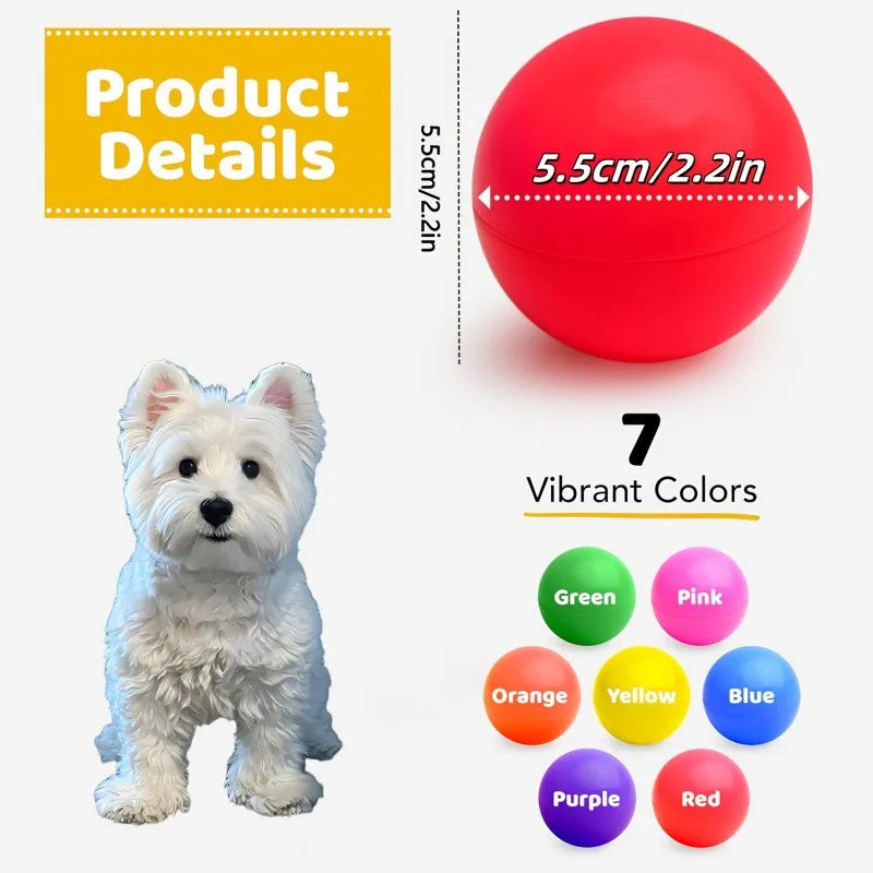 Dog Toys Balls with Storage Bag 7 Bright Colors Crush Proof Great Play Toys