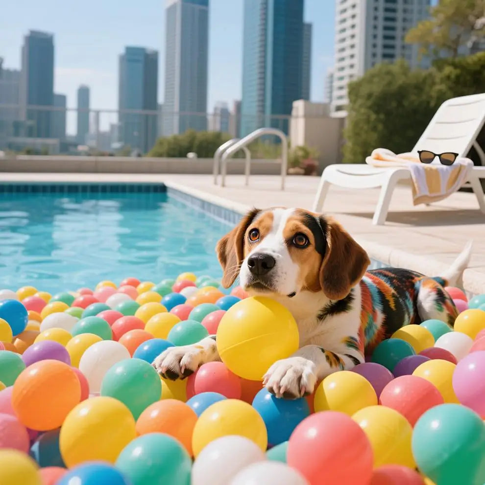 Dog Toys Balls with Storage Bag 7 Bright Colors Crush Proof Great Play Toys