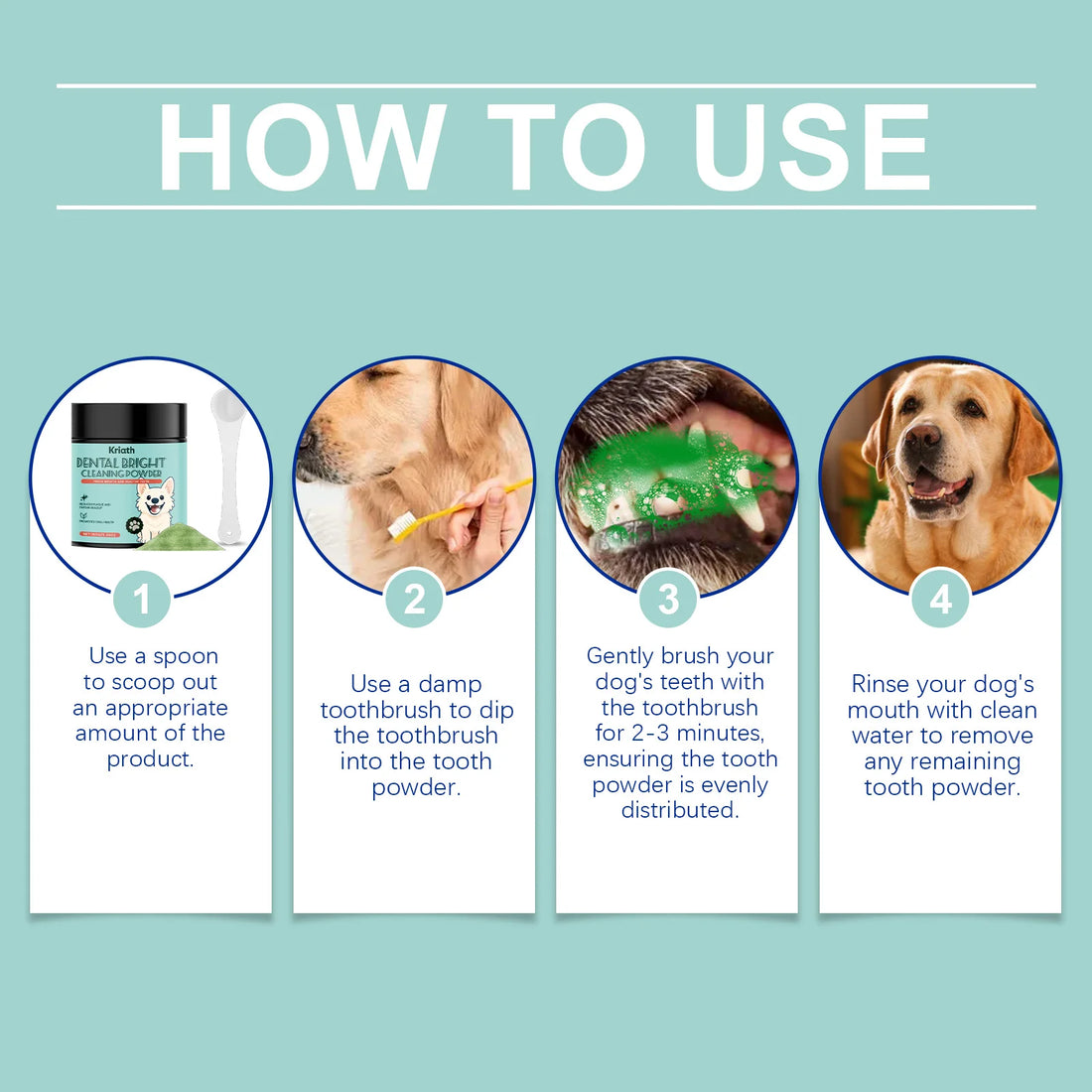 Dog Tooth Cleaning Powder Removing teeth Surface Stains Reduce Dental Care