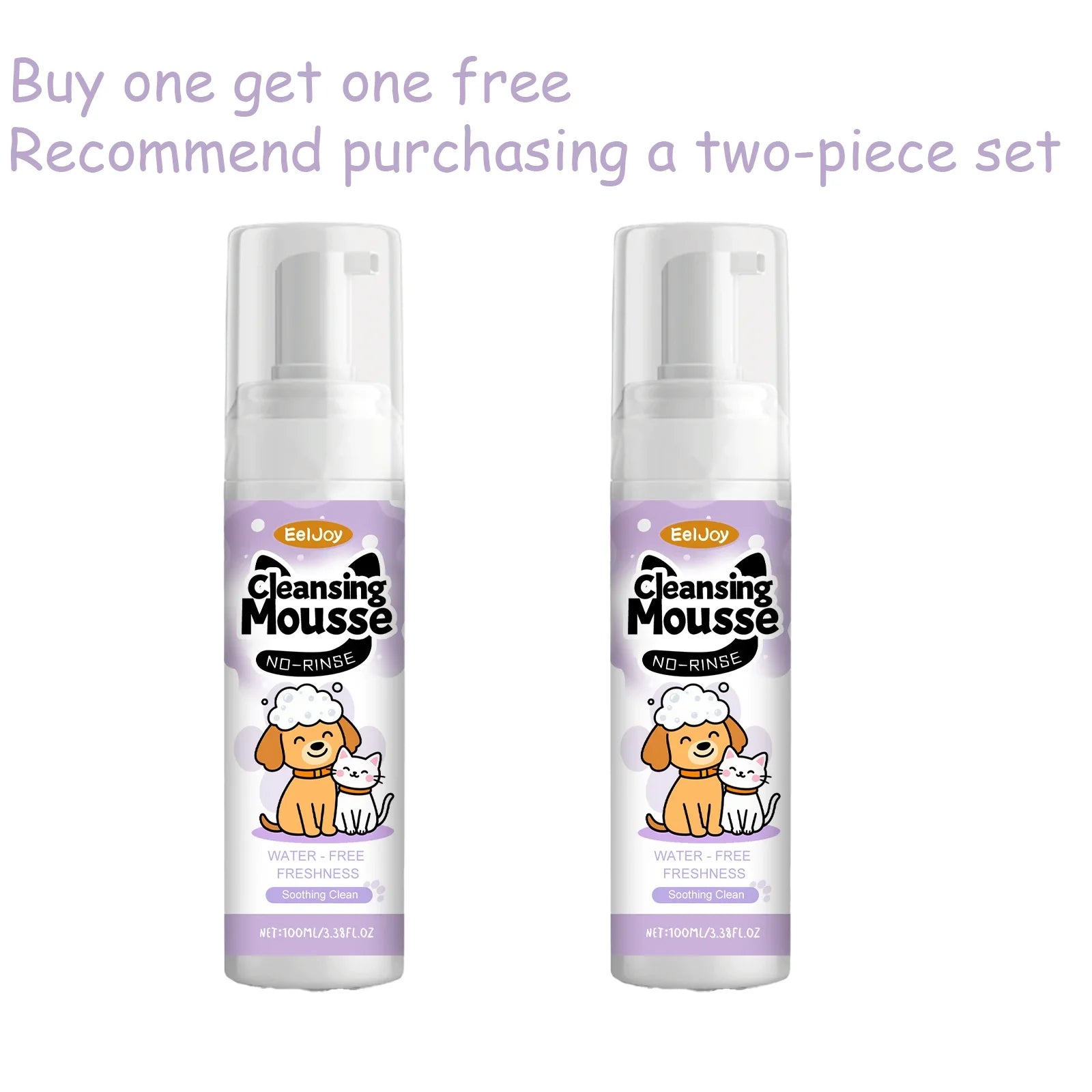 EelJoy Waterless Pet Shampoo Mousse for Dogs And Cats - No Rinse Fur Cleanser