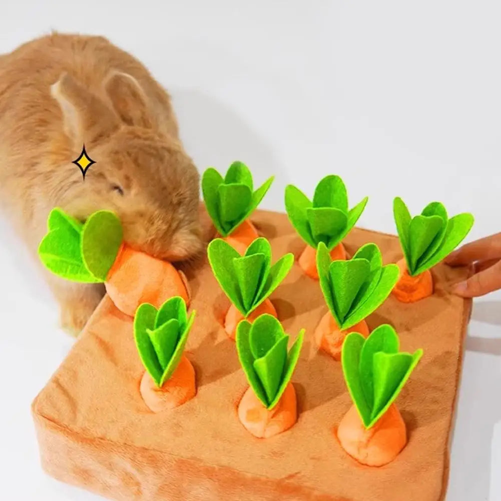Carrot Snuffle Mat for Dogs Cats Puzzle Toy with Carrots for Dogs Chew Toys