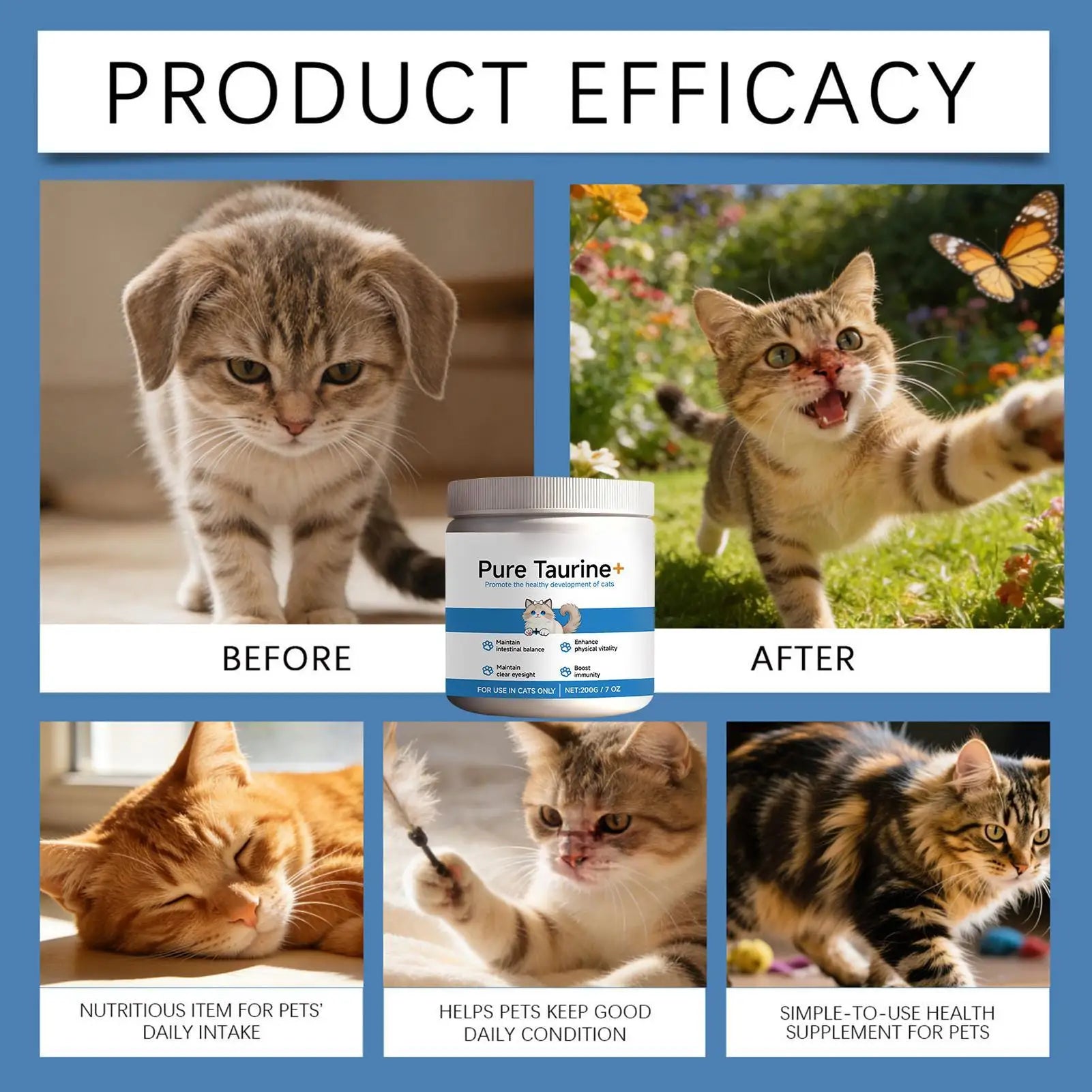 Pet Supplements 200g Daily Nutrition Cats Wet Or Dry Food Supplements