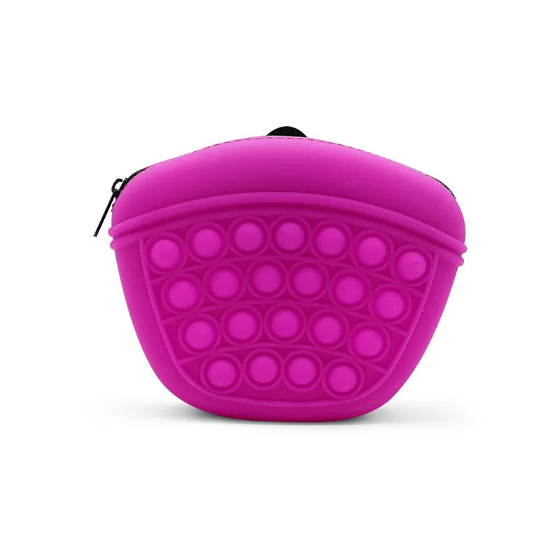 Portable Pet Treat Pouch Silicone Dog Food Bag With Waist Strap