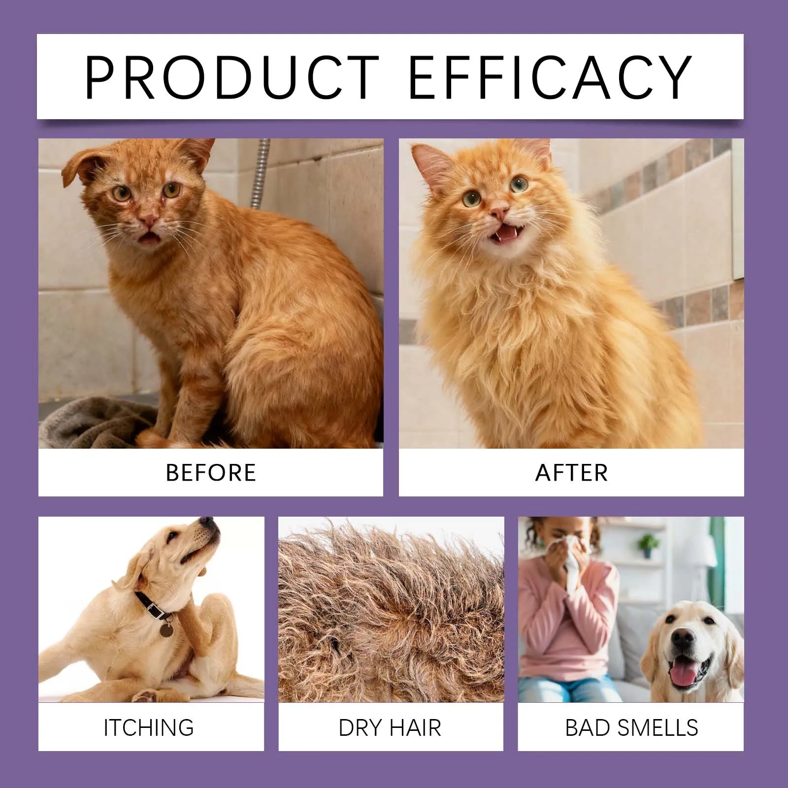 EelJoy 5-in-1 Pet Shampoo Gentle Fur Cleaning And Care Maintains Smooth