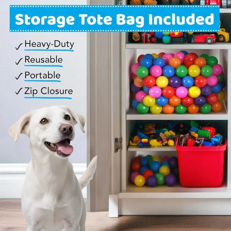 Dog Toys Balls with Storage Bag 7 Bright Colors Crush Proof Great Play Toys