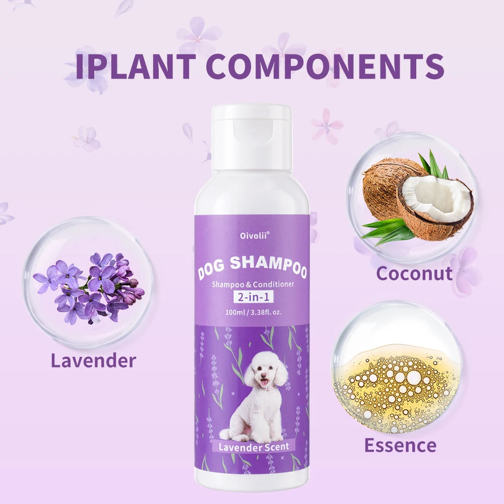 Pet Shampoo And Conditioner 2-in-1 Lavender Scent Deep Cleansing