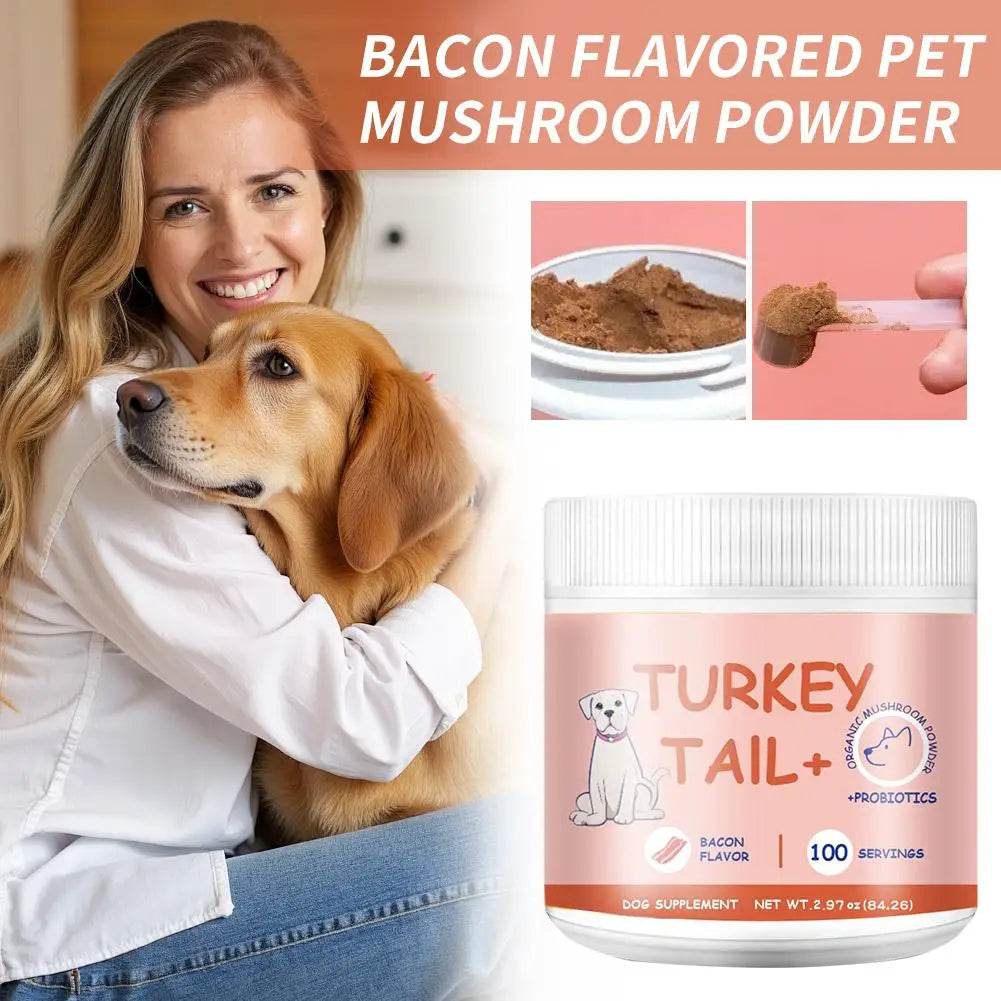 1/2/3PCS Bacon Flavored Pet Mushroom Powder Premium Healthy Supplement