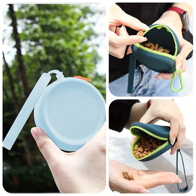 1Pcs Pet Supplies Silicone Dog Food Bag Outdoor Training Dog Training Dog Treat