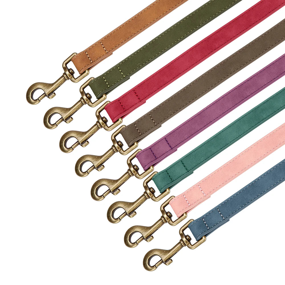 Custom PU Leather Harness And Leash Engraved Dog ID Buckle Harnesses Vest