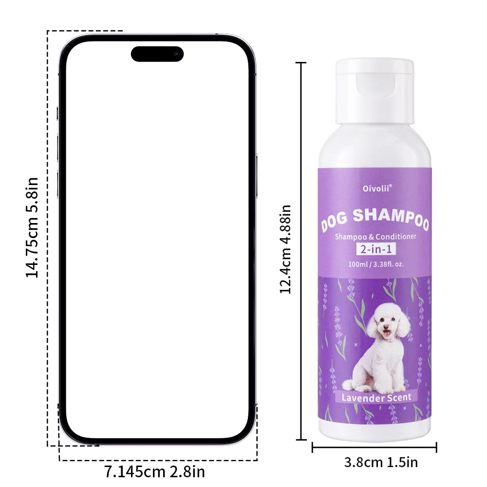 Pet Shampoo And Conditioner 2-in-1 Lavender Scent Deep Cleansing
