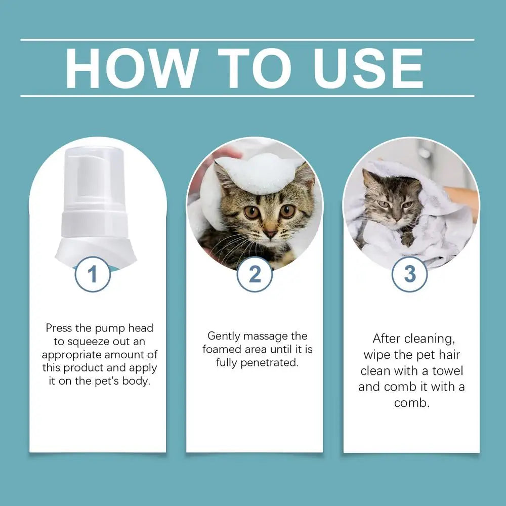 Waterless No Rinse Dry Shampoo For Cat Dog Animal Grooming Pet Cleaning
