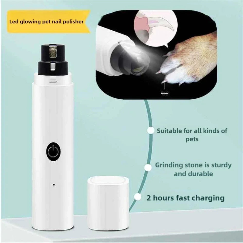USB Rechargeable Pet Nail Grinder, Quiet Electric Dog Cat Nail Trimmer Clippers